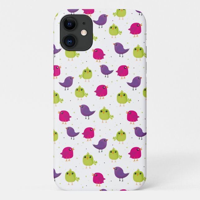 Colourful Cute Birds Pattern Case-Mate iPhone Case (Back)