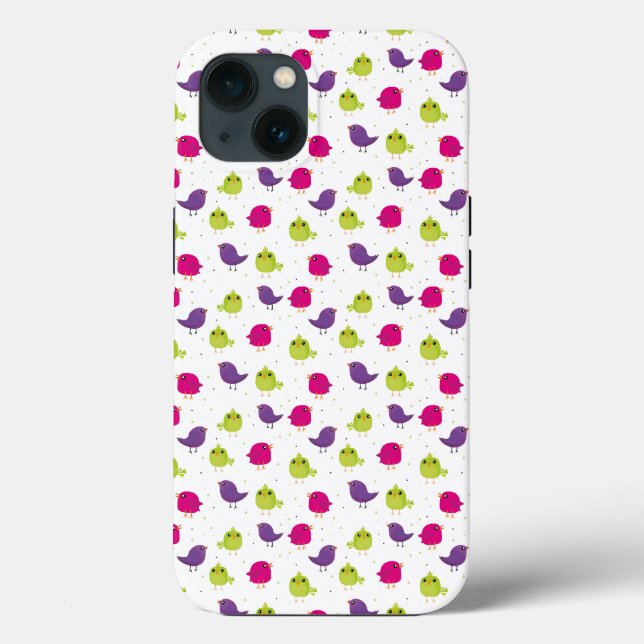 Colourful Cute Birds Pattern Case-Mate iPhone Case (Back)