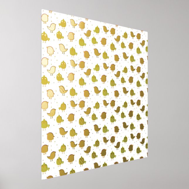 Colourful Cute Birds Pattern Foil Prints (Laydown)