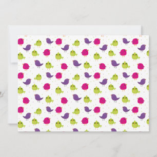 Colourful Cute Birds Pattern Invitation