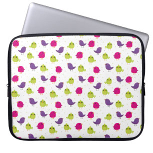 Colourful Cute Birds Pattern Laptop Sleeve