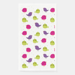 Colourful Cute Birds Pattern Napkin