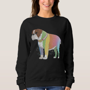 Colourful Cute Boxer Dog Pop Tie Dye Rainbow Kids Sweatshirt