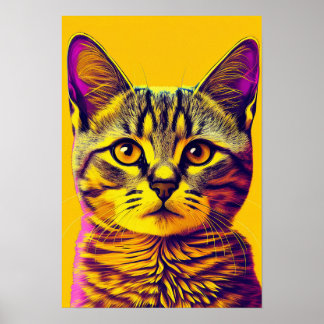 Colourful Cute Cat Poster