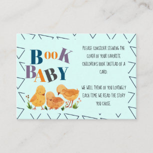 Colourful Cute Chicken Baby Shower Books For Baby Enclosure Card