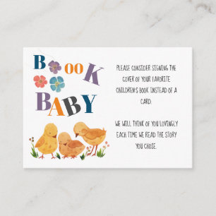 Colourful Cute Chicken Baby Shower Books For Baby Enclosure Card