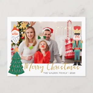 Colourful Cute Christmas Family Photo  Holiday Car