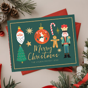 Colourful Cute Christmas Nutcracker Cookie Card
