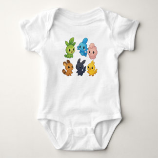 Colourful Cute Creatures - Whimsical Character Art Baby Bodysuit