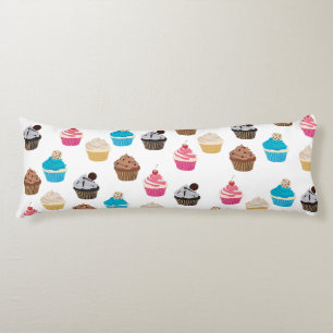 Colourful Cute Cupcakes Pattern  Body Cushion