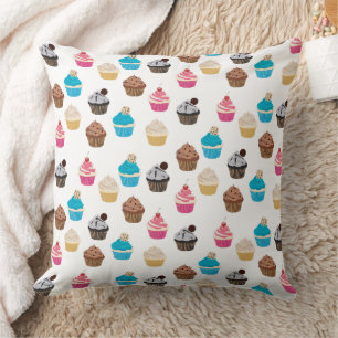 Colourful Cute Cupcakes Pattern  Cushion