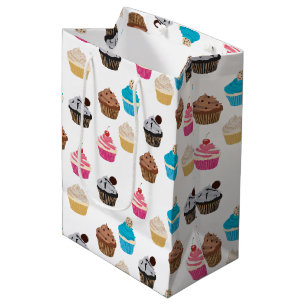 Colourful Cute Cupcakes Pattern Medium Gift Bag