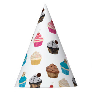 Colourful Cute Cupcakes Pattern Party Hat