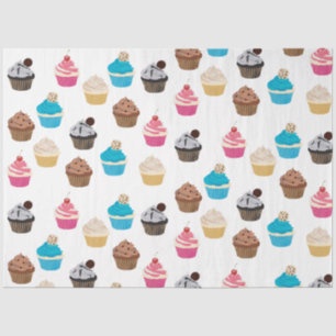 Colourful Cute Cupcakes Pattern Tissue Paper