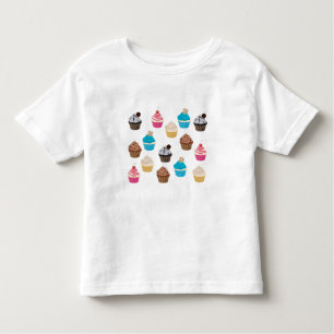 Colourful Cute Cupcakes Pattern Toddler T-Shirt