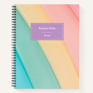 Colourful cute curves pattern notebook