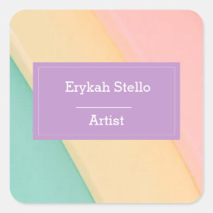 Colourful cute curves pattern square sticker