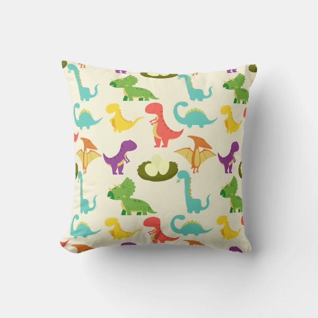 Colourful Cute Dinosaur Cushion (Front)