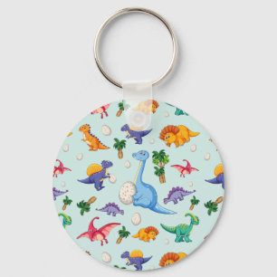 Colourful Cute Dinosaur Pattern Key Ring