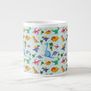 Colourful Cute Dinosaur Pattern Large Coffee Mug