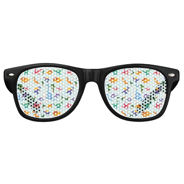 Colourful Cute Dinosaur Pattern Retro Sunglasses (Front)