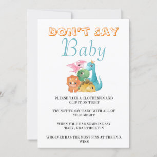 Colourful Cute Dinosaurs Don’t Say Baby Cards