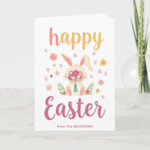 Colourful Cute Easter Card , Personalised Easter 