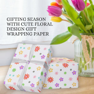 Colourful Cute Floral Design Gifts  Wrapping Paper