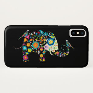 Colourful Cute Floral Elephant & Birds Case-Mate iPhone Case