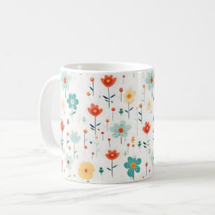 Colourful Cute Flowers Pattern Coffee Mug