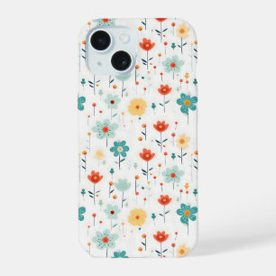 Colourful Cute Flowers Pattern iPhone 15 Case