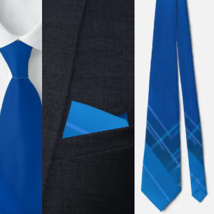 Colourful Cute Geometric Blue Pattern Necktie