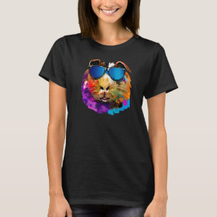 Colourful Cute Guinea Pig Wearing Sunglasses  Cavy T-Shirt