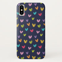 Colourful Cute Hand Drawn Hearts Pattern
