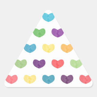 Colourful Cute Hearts VI Triangle Sticker