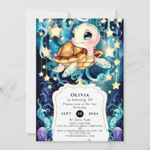 Colourful Cute Kids' Turtle Birthday Invitation