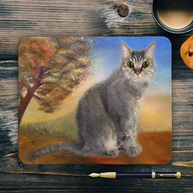 Colourful Cute Kitty Fine Art Mouse Pad (Creator Uploaded)