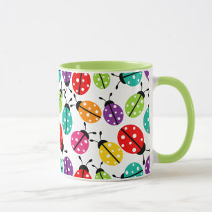 Colourful Cute Lady Bug Seamless Pattern Mug