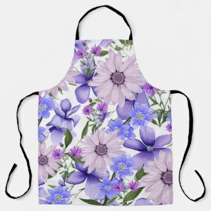 Colourful Cute Lavender Daisies Lilacs Floral Prin Apron
