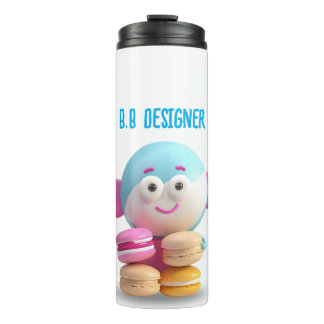 Colourful Cute Macaron Tumbler, Customisable Thermal Tumbler