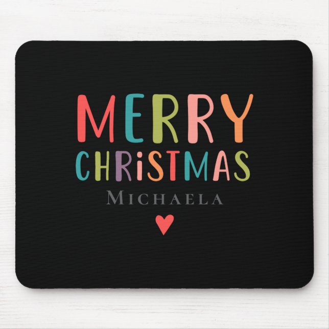 Colourful Cute Merry Christmas Matching Family  Mouse Pad (Front)