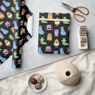 Colourful Cute Monsters Wrapping Paper