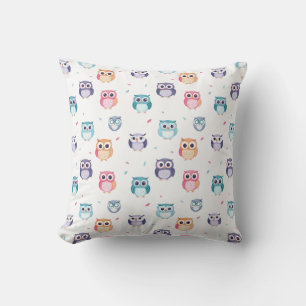 Colourful Cute Owls Kids  Cushion