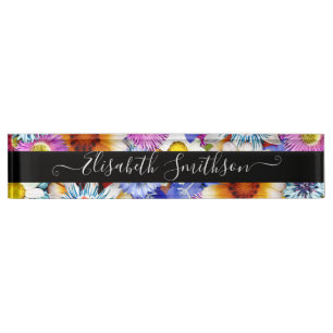 Colourful Cute Personalised Professional Flora Nameplate