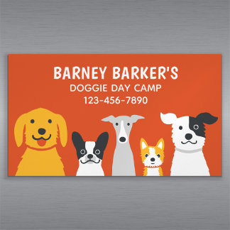 Colourful Cute Pet Dogs | Animal Services Magnetic Business Card