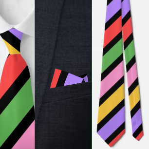 Colourful Cute Stripes Pattern          Tie