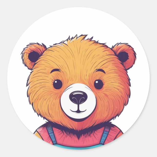 colourful cute teddy bear sticker (Front)
