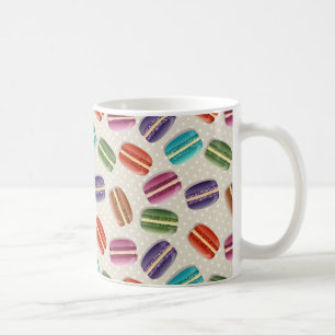 Colourful Cute Trendy French Macaron Cookie Patter Coffee Mug
