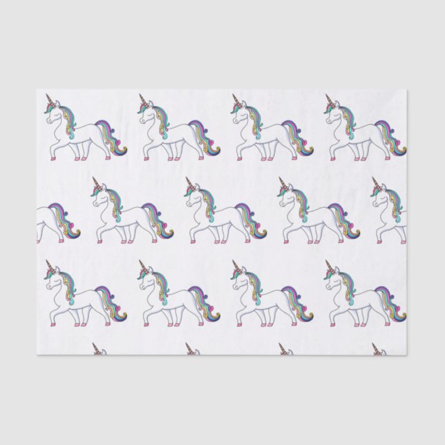 Colourful Cute Unicorn Tissue Paper (Front)