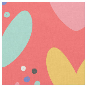 Colourful cute Valentine's hearts pattern Fabric